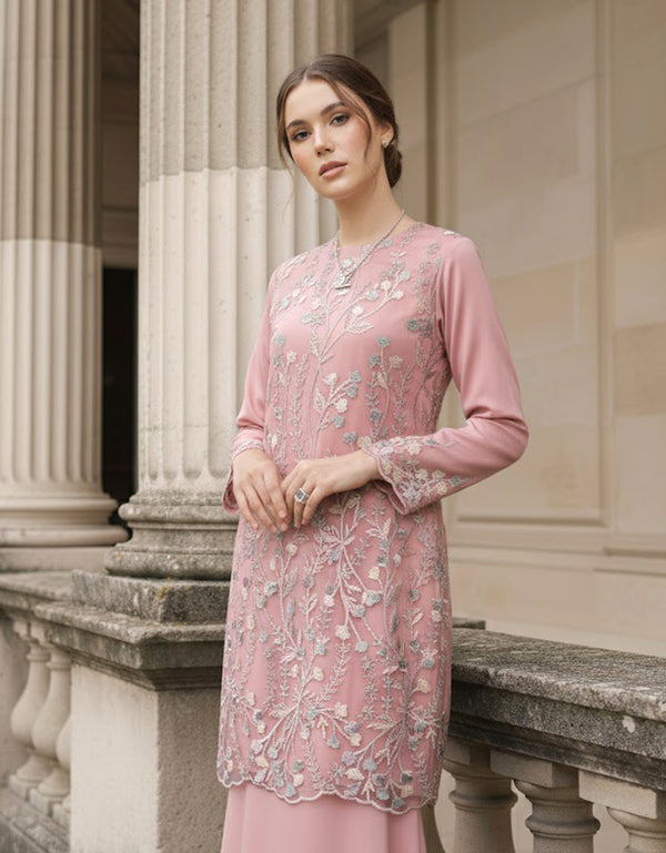 BAJU KURUNG MODEN KAELANI (DUSTY PINK)